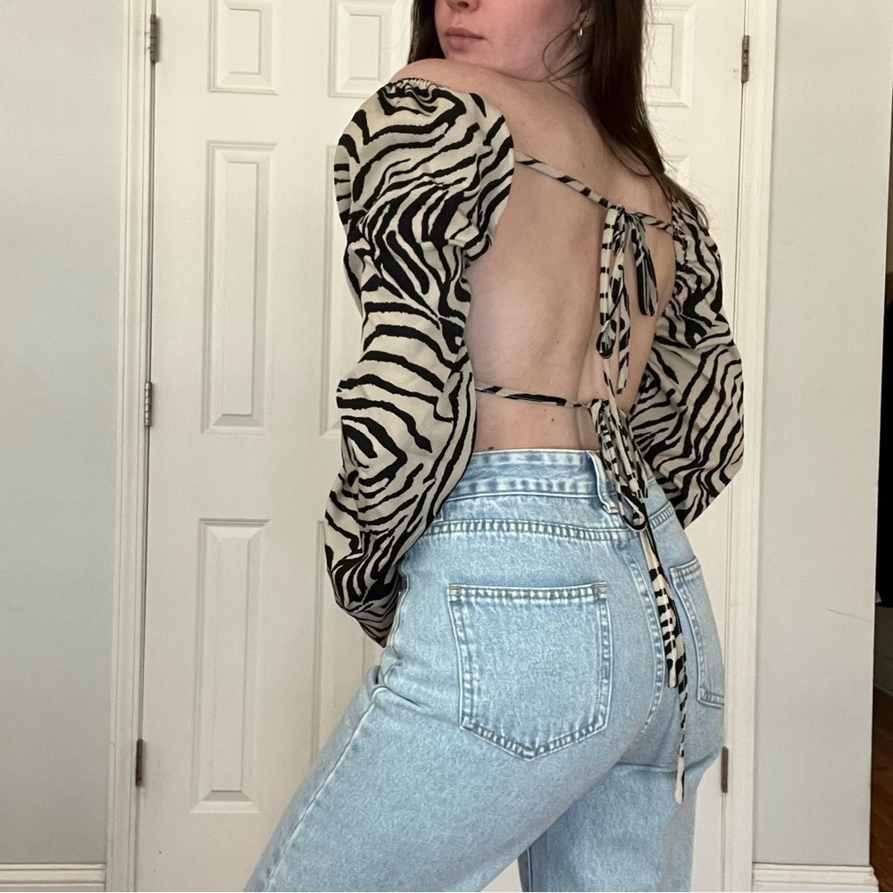 SHEIN | Zebra Backless Top